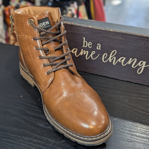 Madden by Steve Madden Cognac Combat Boot (new) main image 5